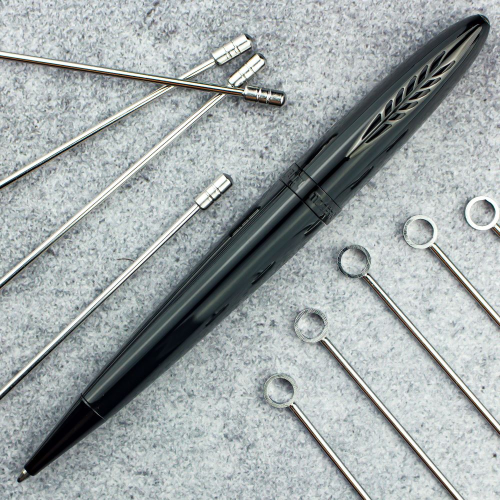 Pineider Modern Times (Tempi Moderni) Black - Black Trim, Ballpoint Pen