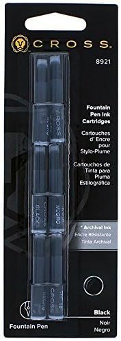 Cross Fountain Pen Ink Cartridge, 6 Pack, Black, #8921