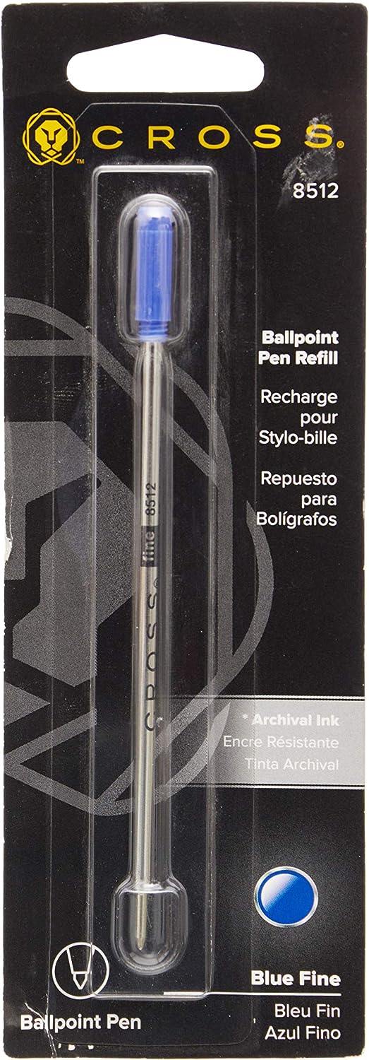 Cross Ballpoint Pen Refills, Blue Fine, 8512 Pen Savings