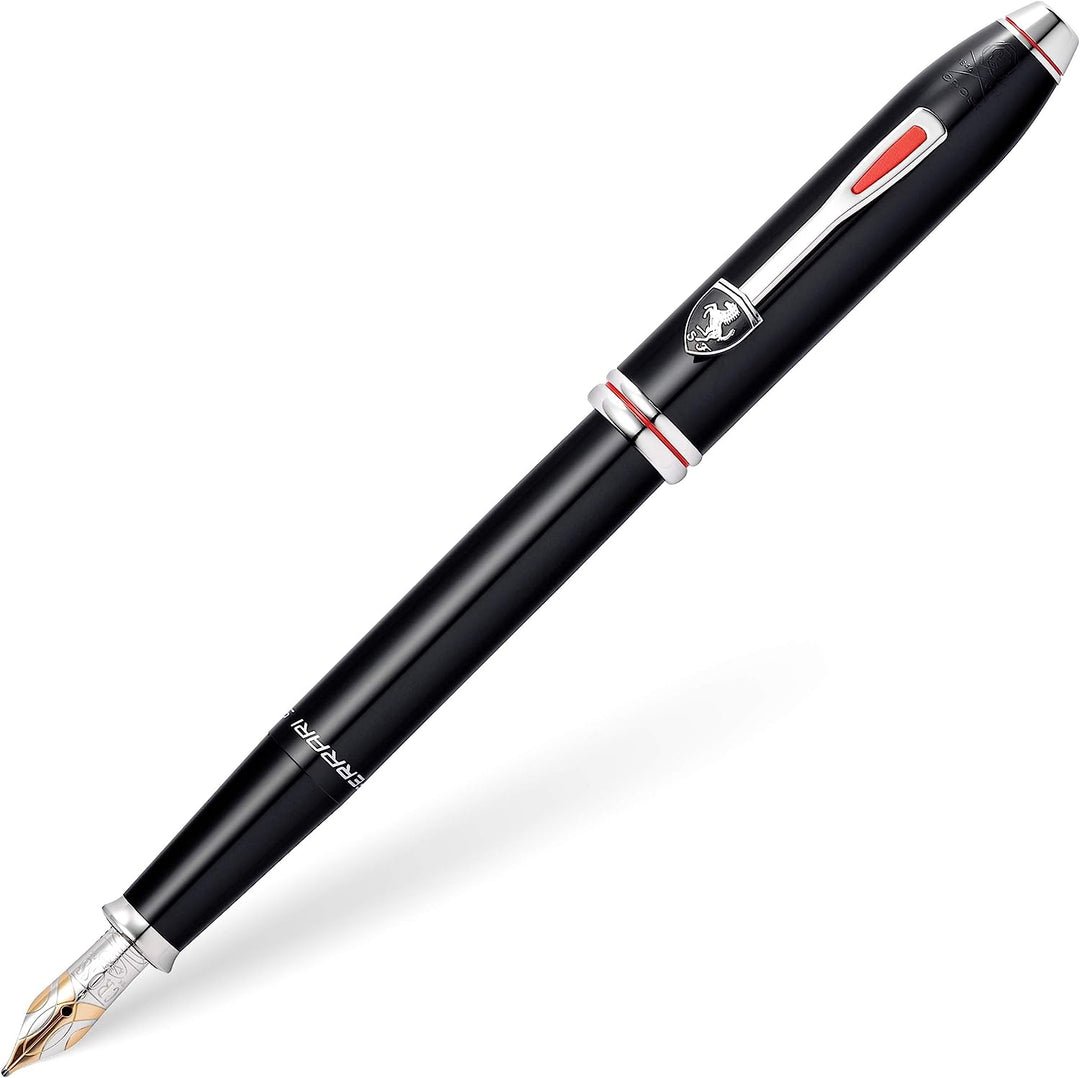 Cross Townsend Ferrari Glossy Black Lacquer Fountain Pen, 18K Two-Tone, Medium Nib
