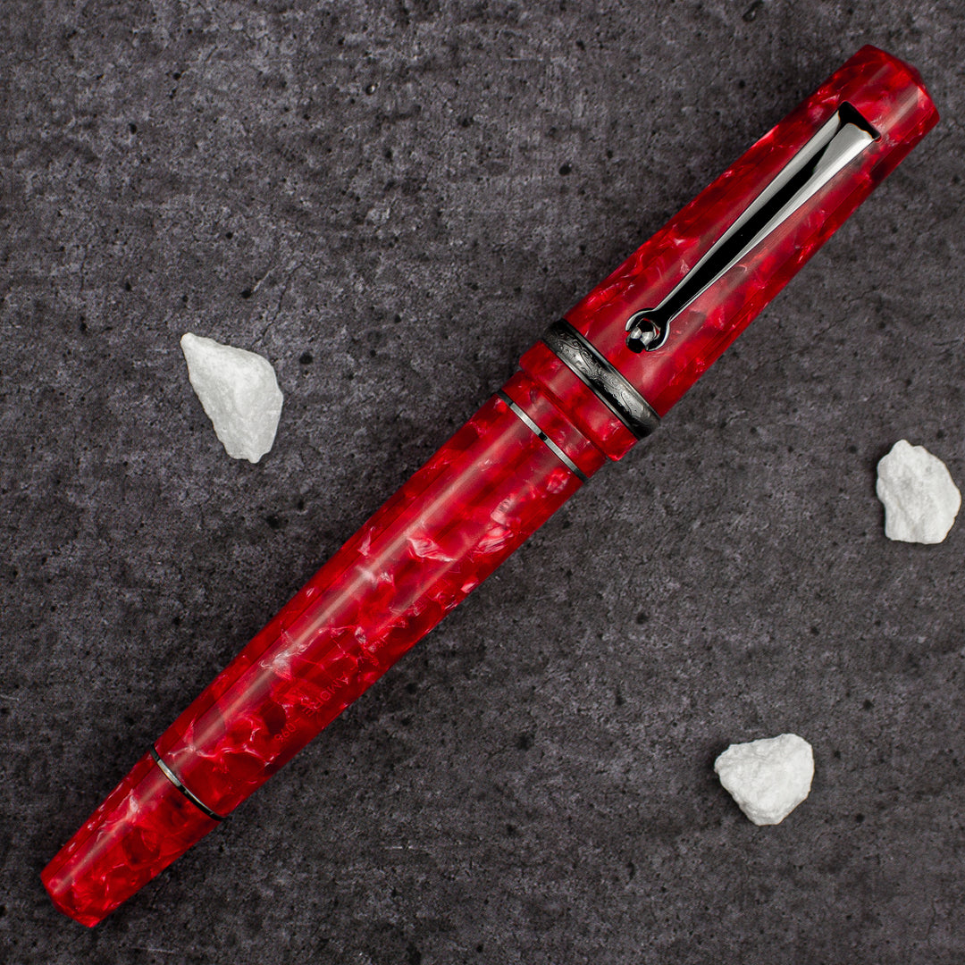 Maiora Aventus Amore Red Fountain Pen, Red & Ruthenium