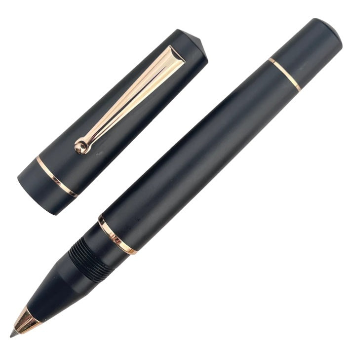Delta Duna Rollerball Pen, Matte Black & Rose Gold