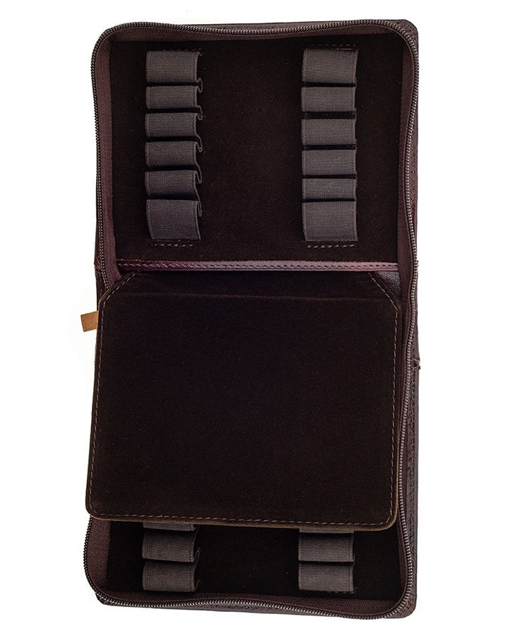 Girologio Zippered Leather Pen Case, 12 Pens