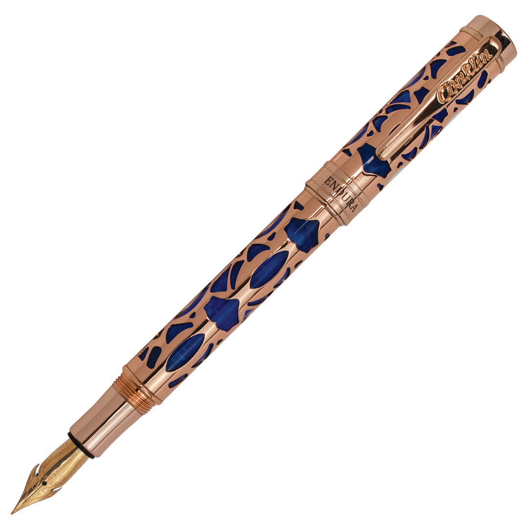 conklin-deco-crest-fountain-pen-blue-gold-pensavings