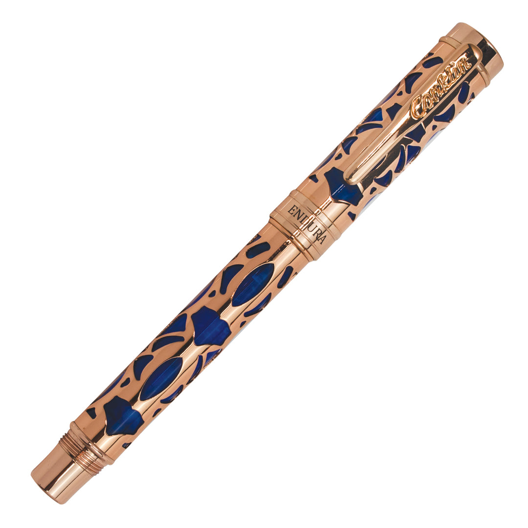 conklin-deco-crest-fountain-pen-blue-gold-pensavings
