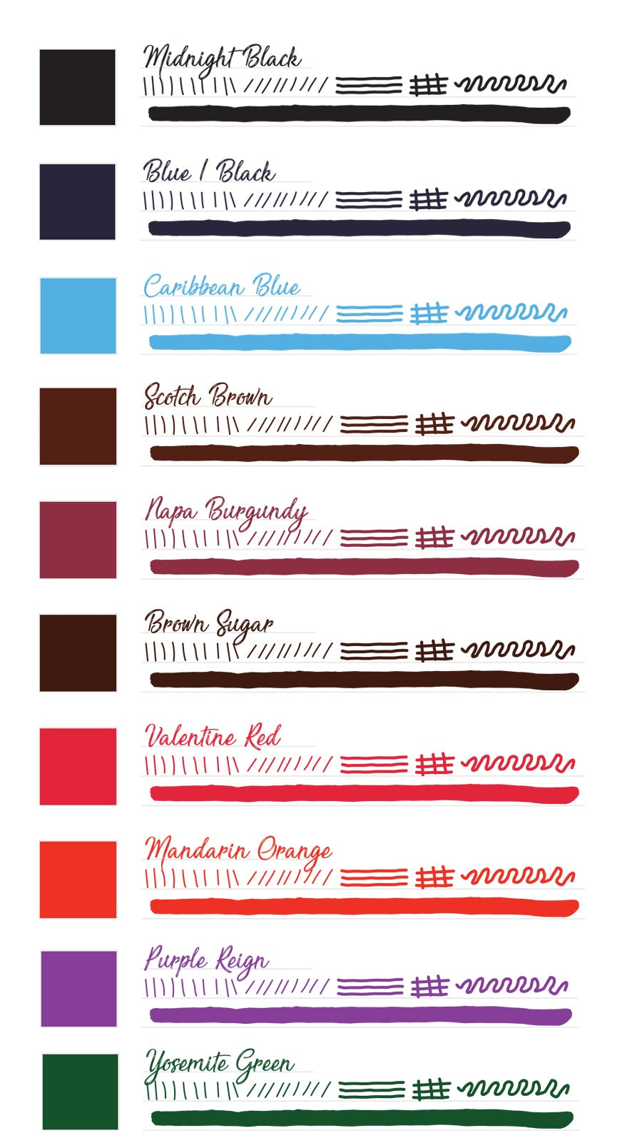 Monteverde Fountain Pen Ink Set, Core Collection, 10 Piece Set