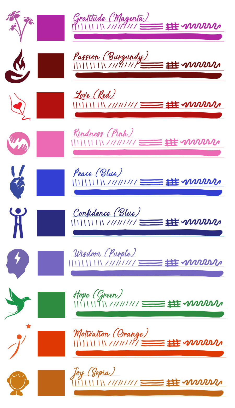 Monteverde Fountain Pen Ink Set, Emotions, 10 Piece Set