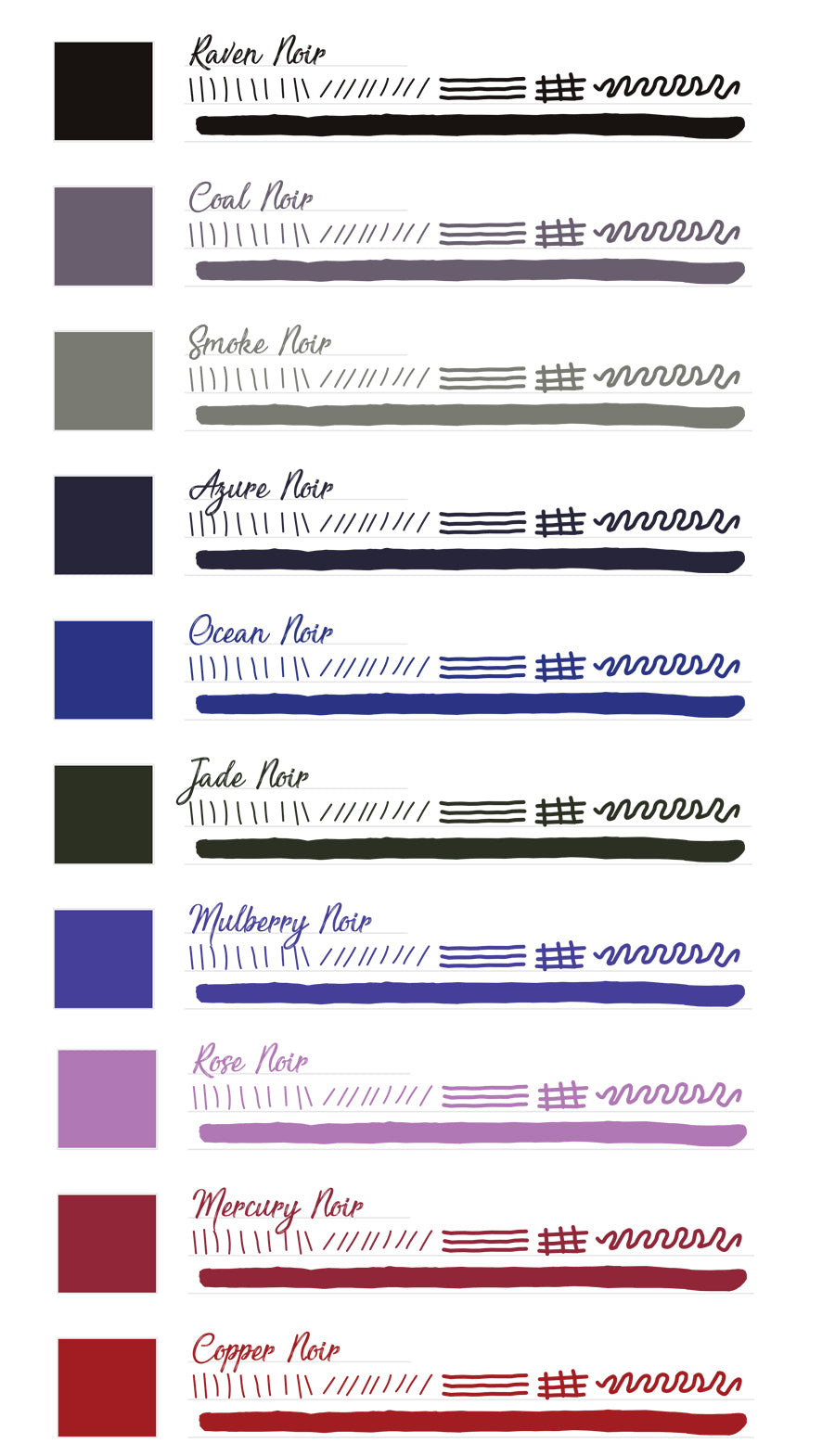 Monteverde Fountain Pen Ink Set, Noir Collection, 10 Piece Set