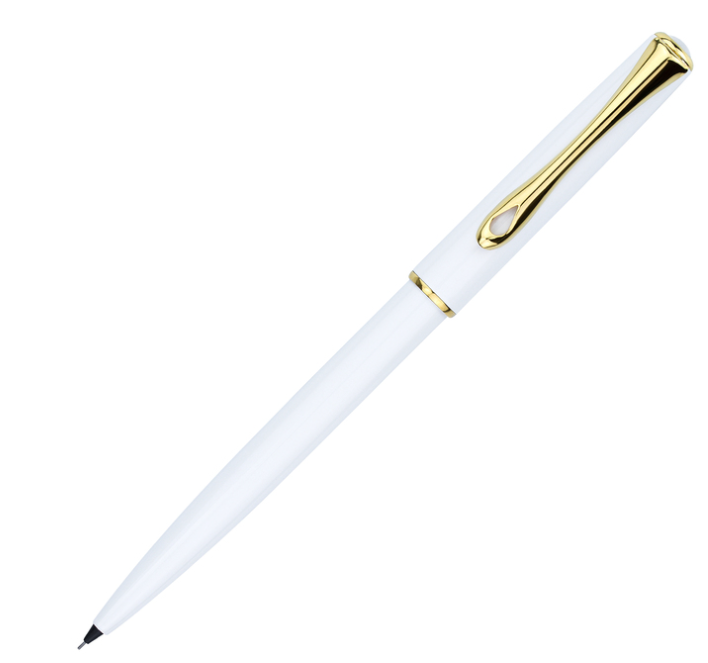 diplomat-traveller-mechanical-pencil-snowwhite-gold-trim--pensavings