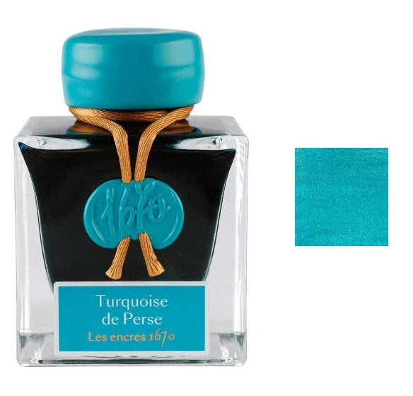 J Herbin 1670 Anniversary Fountain Pen Ink Bottle, Turquoise De Perse
