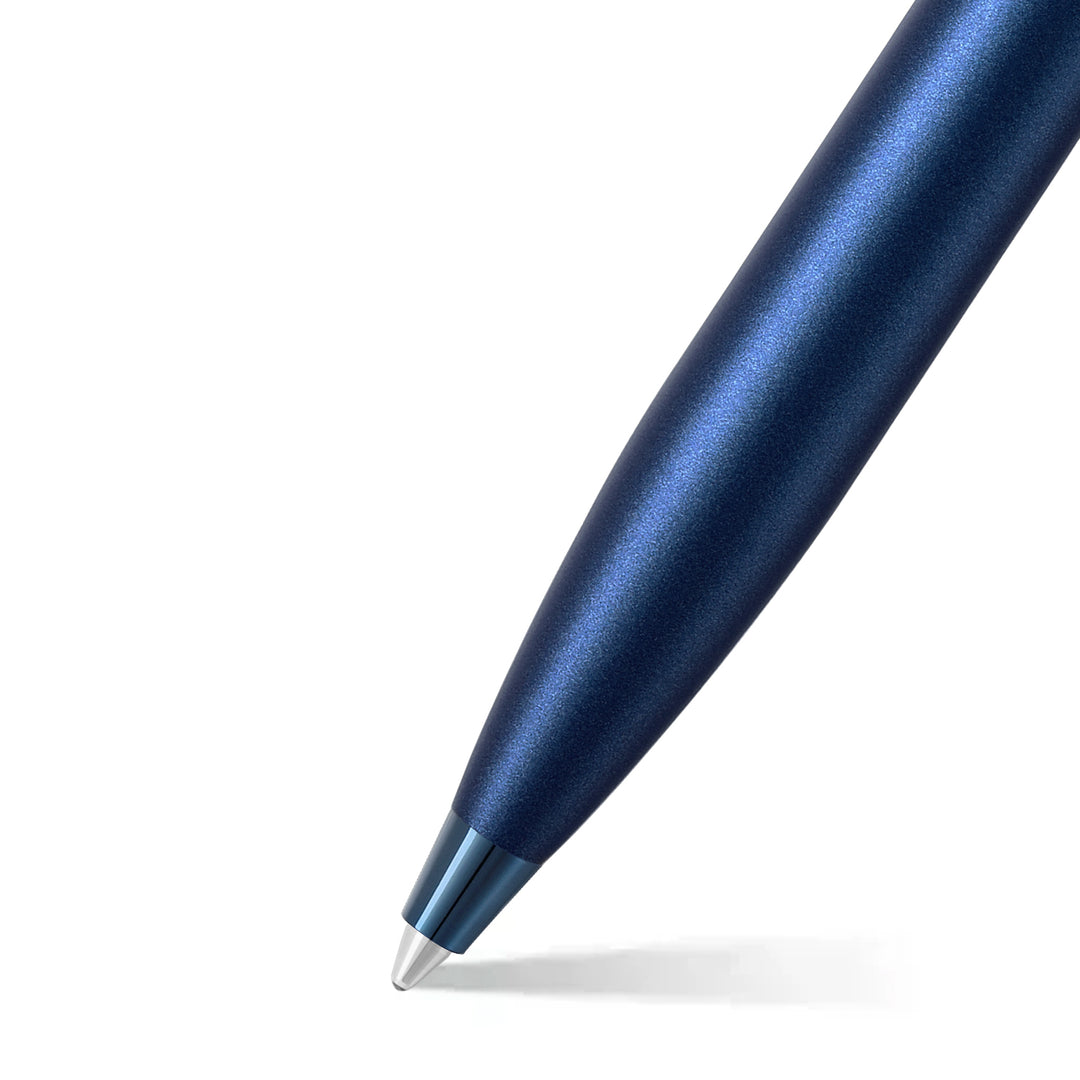 Sheaffer 100 Ballpoint Pen, Satin Blue w/ PVD Blue Trim