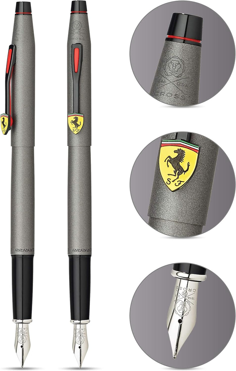 Cross Ferrari Classic Century Fountain Pen, Titanium Grey, Medium, No Box