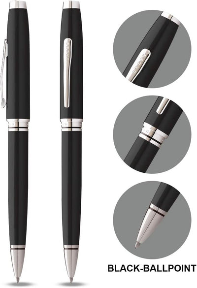 Cross Coventry Ballpoint Pen, Black Lacquer & Chrome