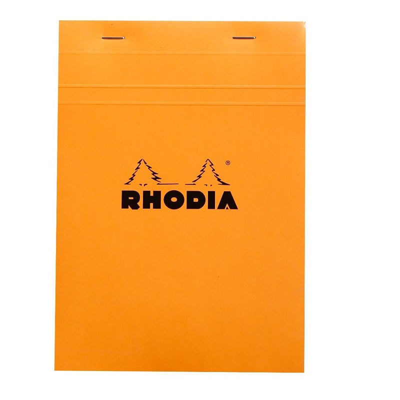 Rhodia Classic Staplebound Notebook, Orange, Lined 5x8