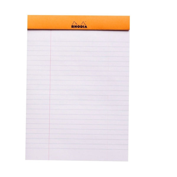 Rhodia Classic Staplebound Notebook, Orange, Lined 5x8