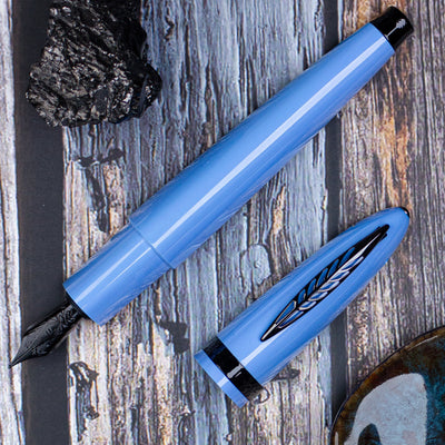 Pineider Modern Times (Tempi Moderni) Racing Blue - Black Trim, Fountain Pen