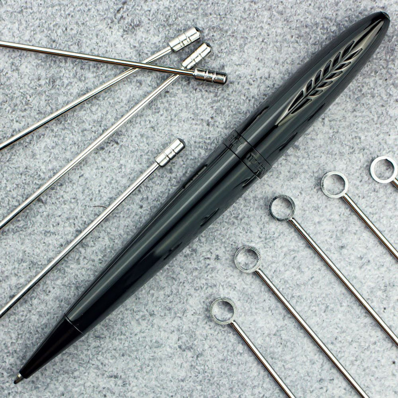 Pineider Modern Times (Tempi Moderni) Black - Black Trim, Ballpoint Pen