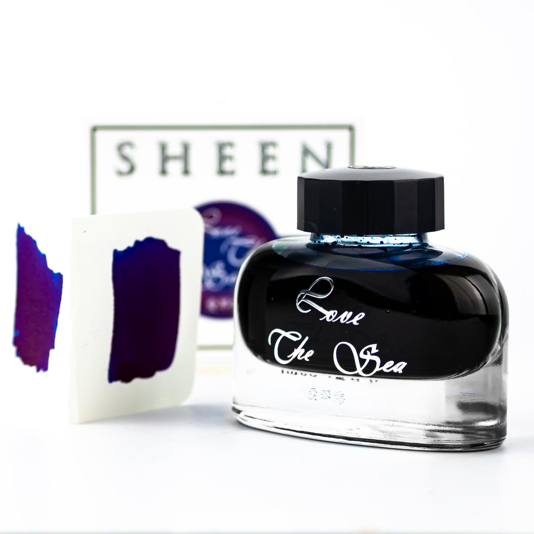 Ostrich Sheening Fountain Pen Ink Bottle, 30ml, Love The Sea