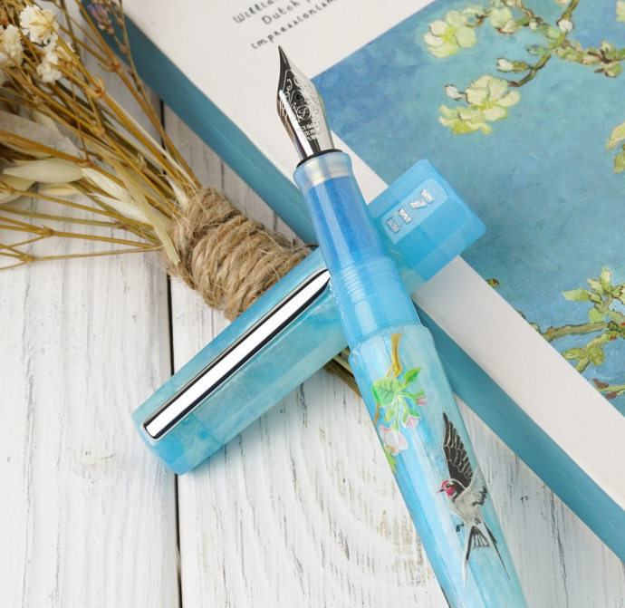 BENU Hand Painted Euphoria Limited Edition Fountain Pen, Swallow Song