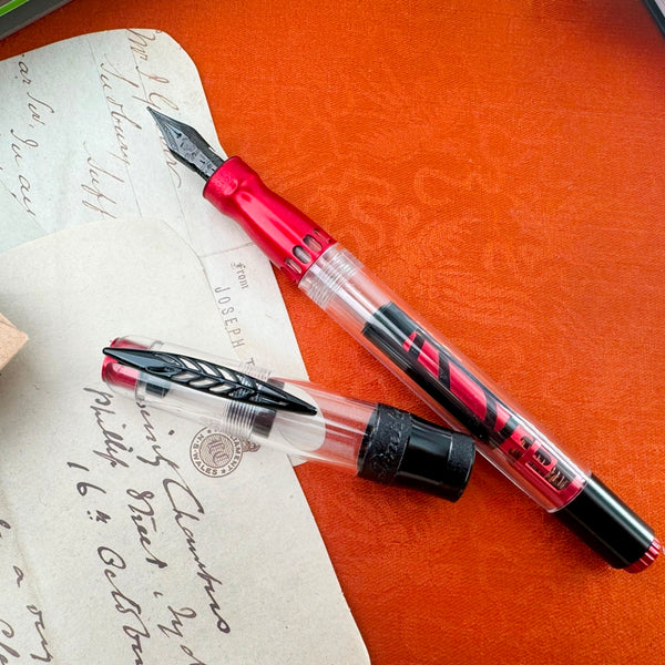 Pineider Mystery Filler Demo Fountain Pen, Red & Black