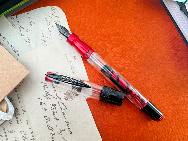 Pineider Mystery Filler Demo Fountain Pen, Red & Black