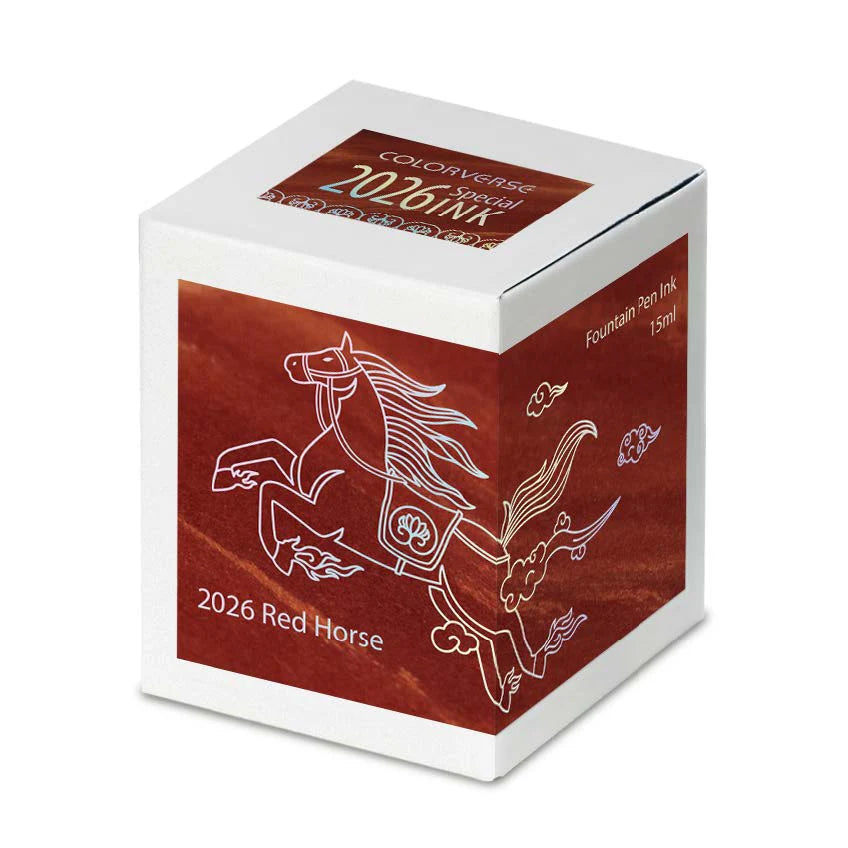 Colorverse 2026 Fountain Pen Ink Bottle, Red Horse