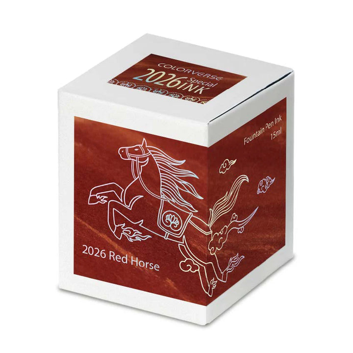 Colorverse 2026 Fountain Pen Ink Bottle, Red Horse