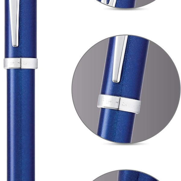 Sheaffer 100 Ballpoint Pen, Blue & Chrome, No Box