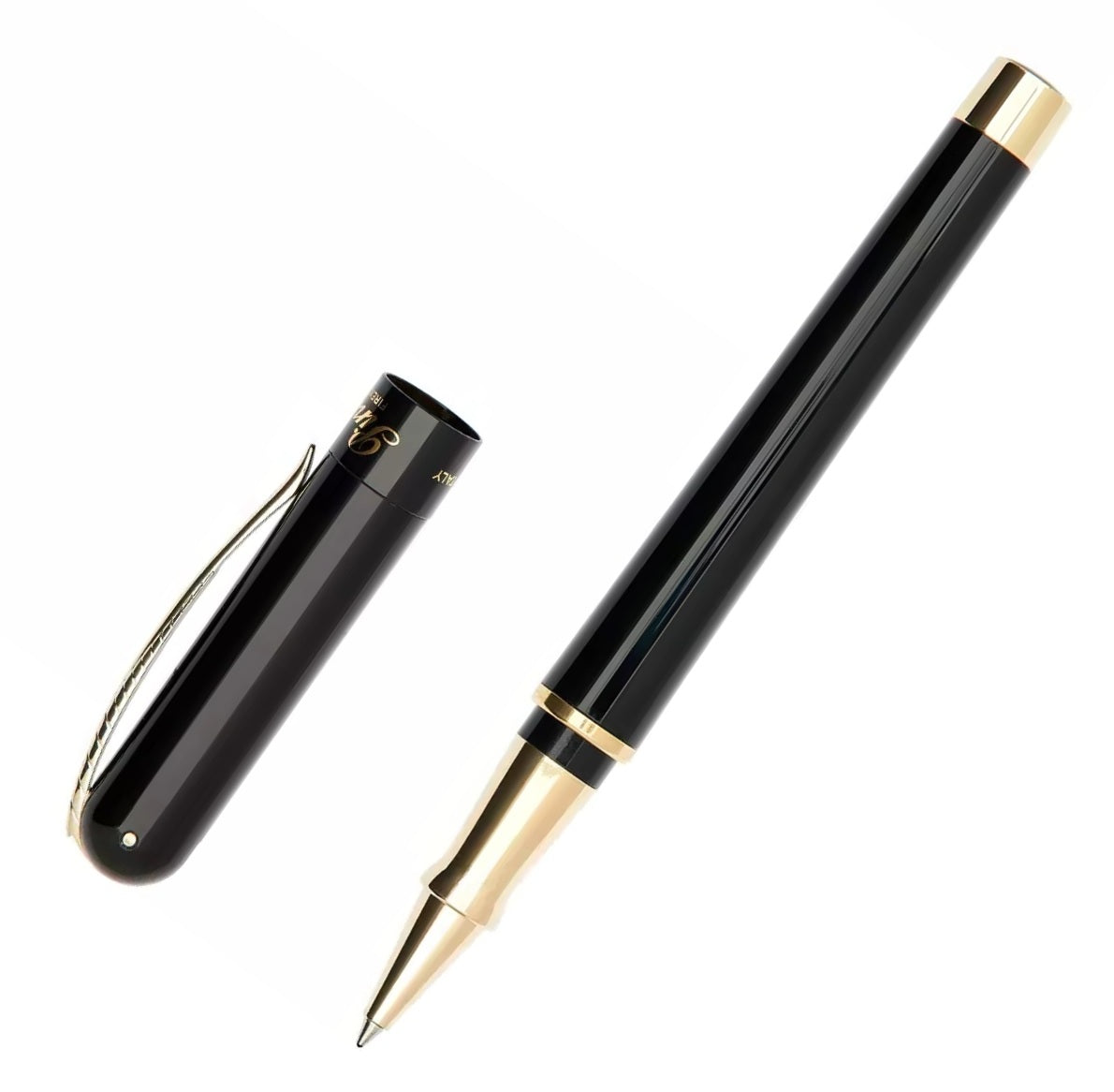Pineider Avatar Anniversary Collection Rollerball Pen, Black & Yellow Gold