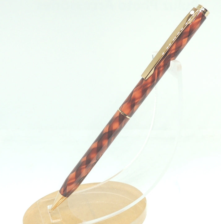 Sheaffer Fashion Mechanical Pencil, Red Tartan & Gold, USA Made, No Box