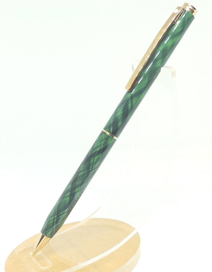 Sheaffer Fashion Mechanical Pencil, Tartan Green, USA Made, No Box