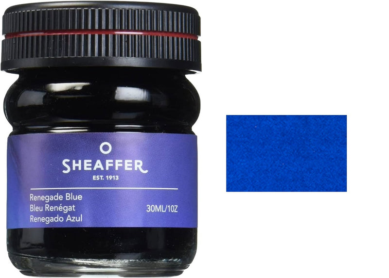 Sheaffer Fountain Pen Ink Bottle, 30ml, Renegade Blue