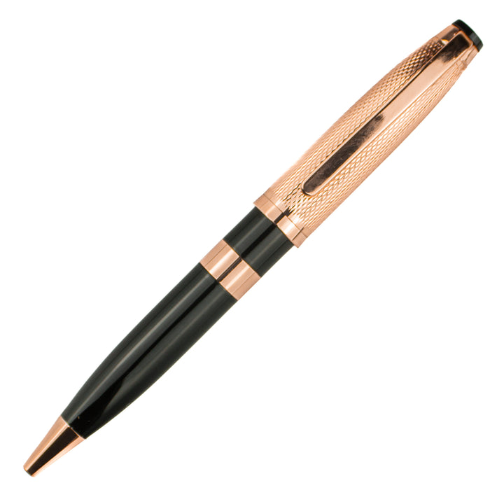 Executive Black Lacquer & Rose Gold Ballpoint Pen