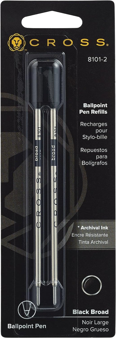 Cross Ballpoint Pen Refills, Black Bold, #8101