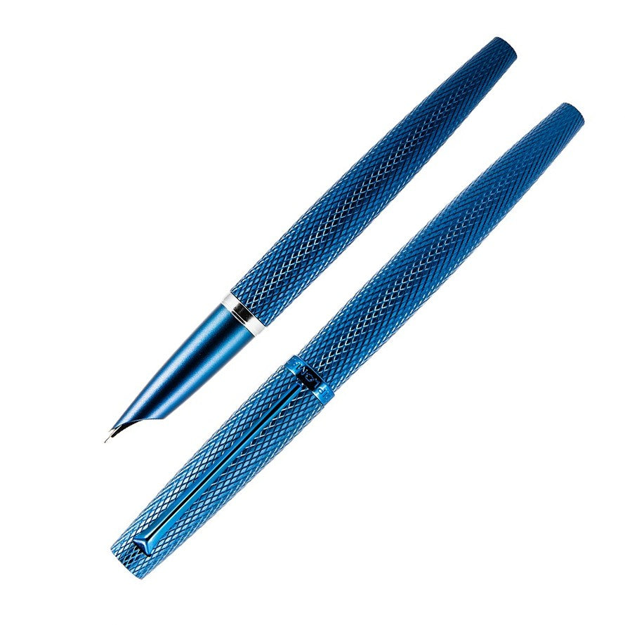 Diplomat Viper Fountain Pen, Blue Guilloche