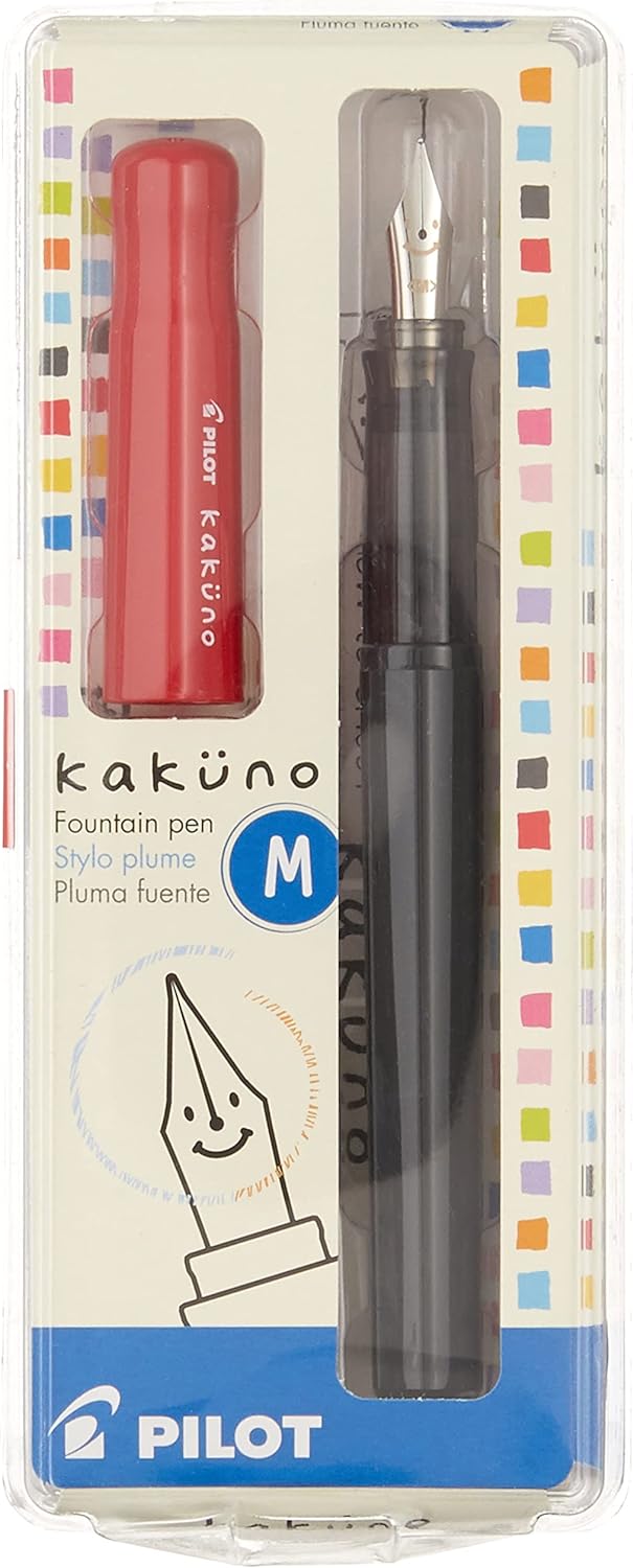 Pilot Kakuno Fountain Pen, Grey & Red
