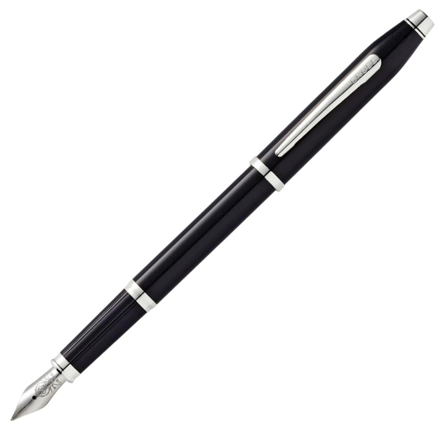 Cross Century II Fountain Pen, Black Lacquer & Chrome