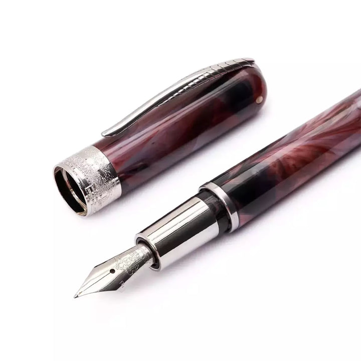 Pineider Avatar Compact Mini Fountain Pen, Red Marble