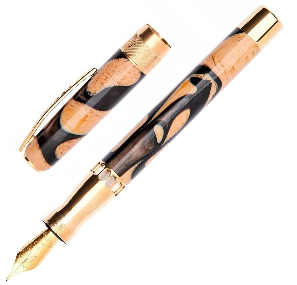 Pineider La Grande Bellezza Rock Fountain Pen, Dunes & Gold