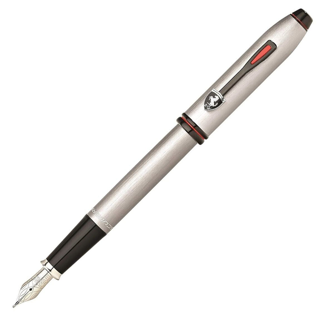 Cross Townsend Ferrari Fountain Pen, Brushed Chrome, Medium Point, No Box