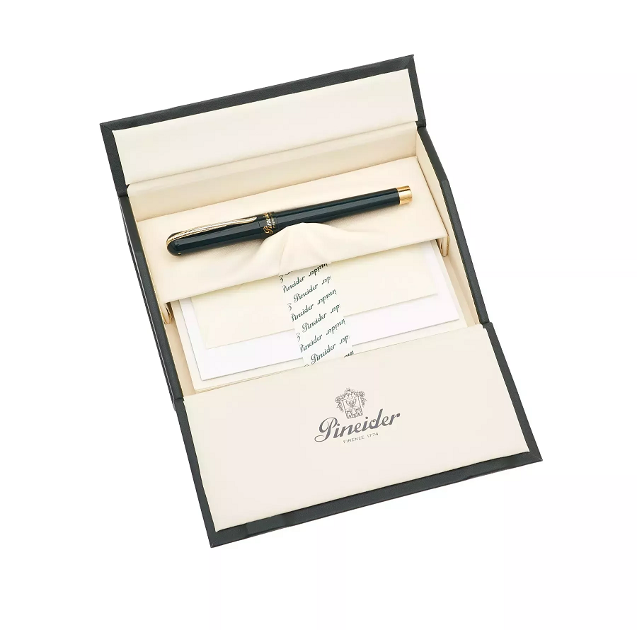 Pineider Avatar Anniversary Collection Fountain Pen, Black & Yellow Gold