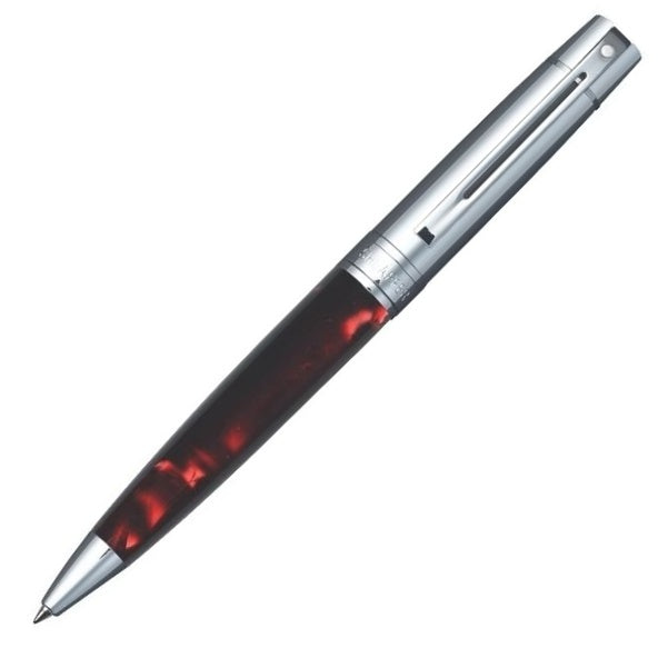 Sheaffer 300 Ballpoint Pen, Red Marble & Chrome, No Box