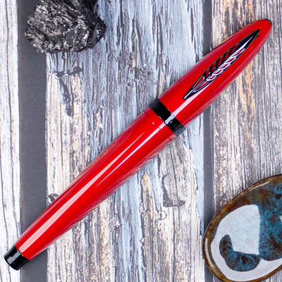 Pineider Modern Times (Tempi Moderni) Racing Red - Black Trim, Fountain Pen