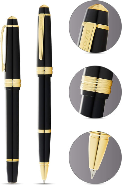Cross Bailey Light Rollerball Pen, Polished Black & Gold