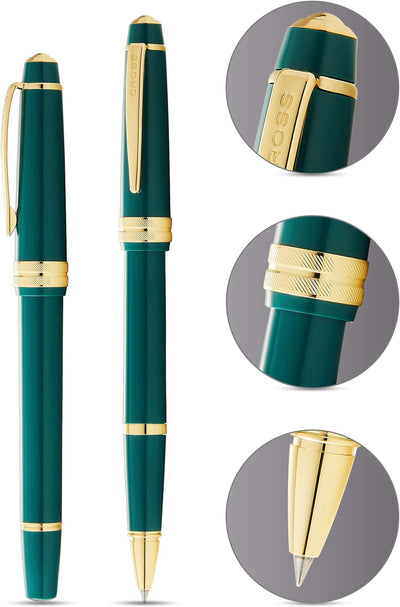 Cross Bailey Light Rollerball Pen, Polished Dark Green & Gold