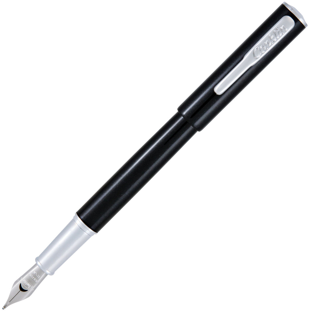 Conklin Coronet Fountain Pen, Black & Chrome