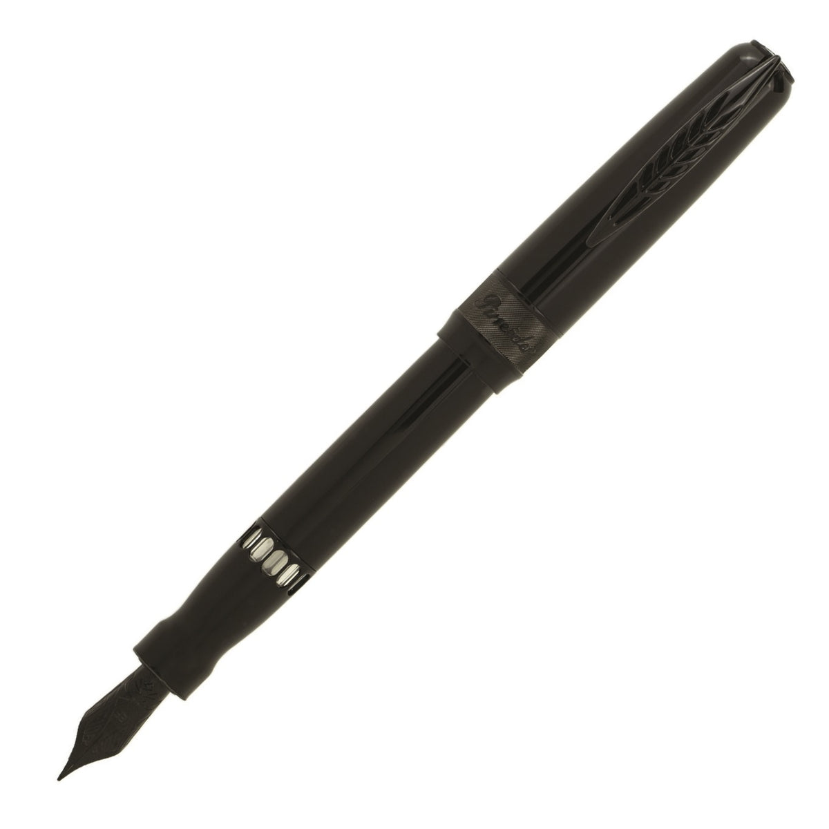 Pineider La Grande Bellezza Rocco Fountain Pen, Black/Black Trim