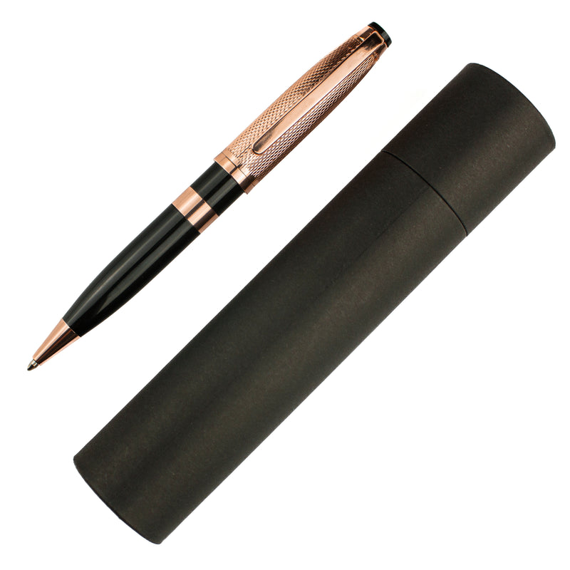 Executive Black Lacquer & Rose Gold Ballpoint Pen