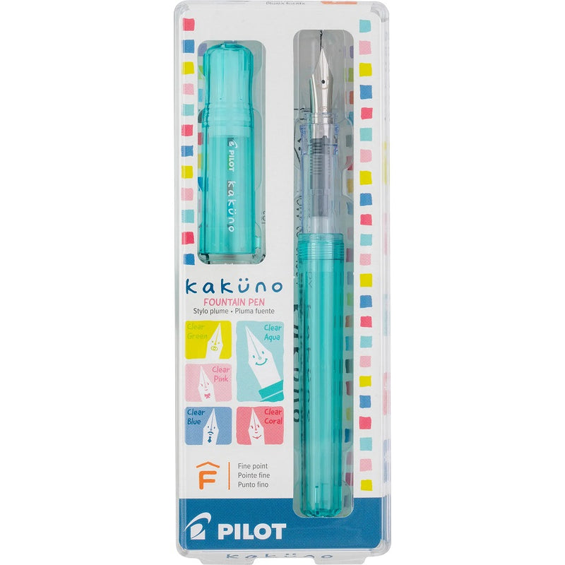 Pilot Kakuno Fountain Pen, Clear Aqua
