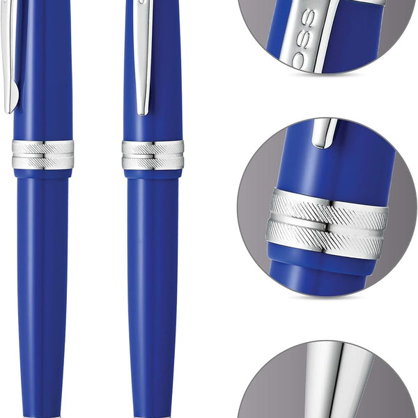 Cross Bailey Light Ballpoint Pen, Polished Blue & Chrome
